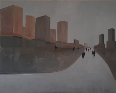 Painting titled "Escape from L. A." by Mariusz Makula, Original Artwork, Oil
