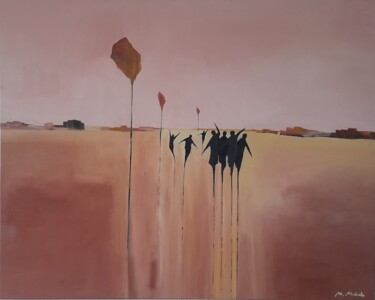 Painting titled "Desert Dancers" by Mariusz Makula, Original Artwork, Oil