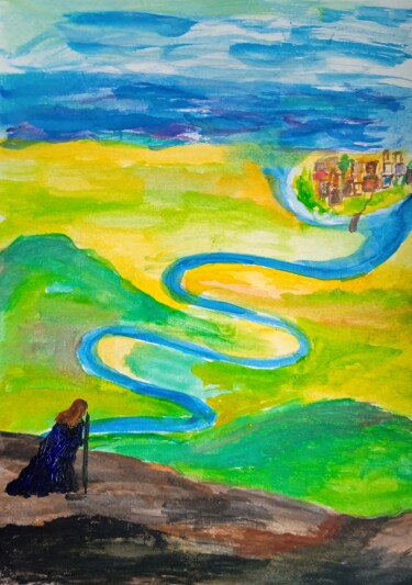 Pintura titulada "Wanderer" por Mariya Missonova, Obra de arte original, Acuarela