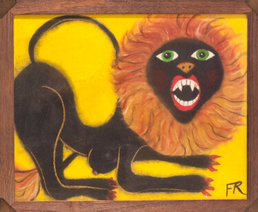Painting titled "Lionnesse" by Mariya Oliynyk, Original Artwork, Pastel Mounted on Cardboard