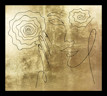 제목이 "La rose des vents"인 미술작품 Mariya Velychko로, 원작, 아크릴 나무 들것 프레임에 장착됨