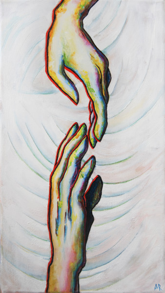 Pintura titulada "My hand is in your…" por Mariya Markina, Obra de arte original, Oleo