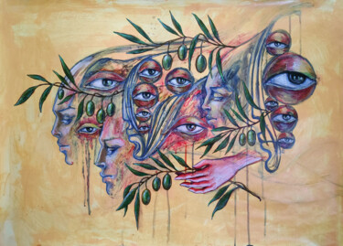 Malarstwo zatytułowany „Olive Branch” autorstwa Mariya Markina, Oryginalna praca, Akryl