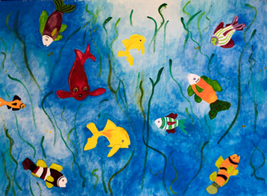 "Fishes Under Water" başlıklı Tablo Marjolein Gamble tarafından, Orijinal sanat, Suluboya