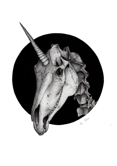 Σχέδιο με τίτλο "Licorne is not dead" από Marjorie Sarcelle, Αυθεντικά έργα τέχνης, Μελάνι