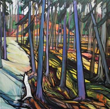 Pintura titulada "Autumn Forest" por Mark Harris, Obra de arte original, Acrílico Montado en Bastidor de camilla de madera