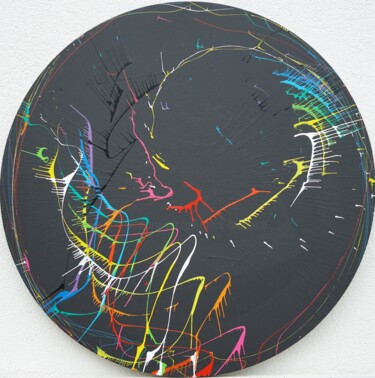 Painting titled "Splash 39 - experim…" by Mark Hellbusch, Original Artwork, Lacquer Mounted on Wood Stretcher frame