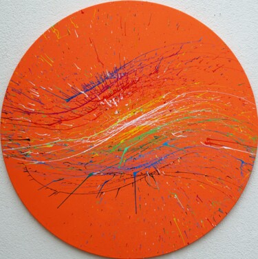 Painting titled "Splash 61 - großfor…" by Mark Hellbusch, Original Artwork, Lacquer