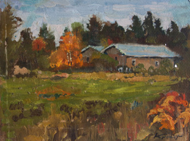 Pintura intitulada "Autumn motive. 1956" por Mark Kremer, Obras de arte originais, Óleo