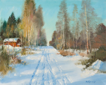Картина под названием "Winter way" - Mark Kremer, Подлинное произведение искусства, Масло