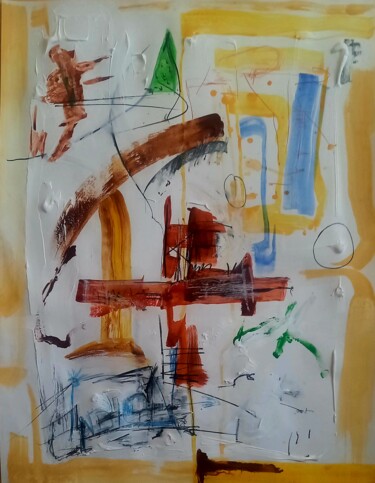 Painting titled "Mapa 1 hombre" by Mark Peintre, Original Artwork, Acrylic