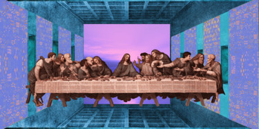 Digital Arts titled "8-last-supper-engra…" by Michael Schwahn, Original Artwork, Digital Painting