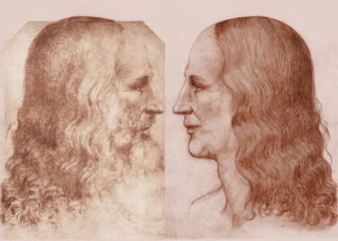 Drawing titled "8-leonardo-face-com…" by Michael Schwahn, Original Artwork, Digital Photography