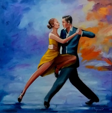 Schilderij getiteld "Twighlight Tango" door Mark Haywood, Origineel Kunstwerk, Olie