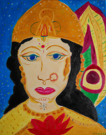 Schilderij getiteld "Divine Mother" door Marnie Delblond, Origineel Kunstwerk, Olie
