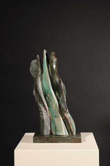 Sculpture titled "Silhouettes in Dial…" by Maroun Hakim, Original Artwork, Stone