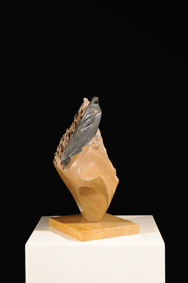 Sculpture titled "The Heart of Stone" by Maroun Hakim, Original Artwork, Stone