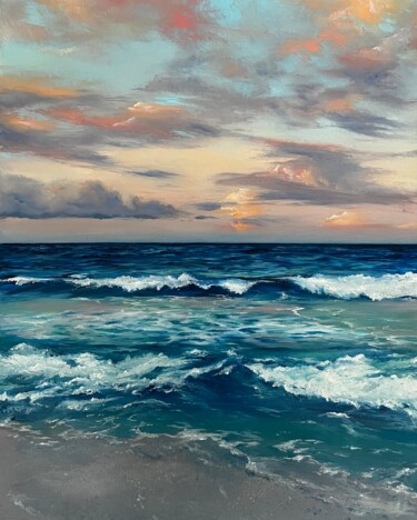 Painting titled "Sea" by Marroonet, Original Artwork, Oil