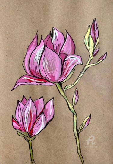 Rysunek zatytułowany „Magnolia” autorstwa Marta Abdullaeva (ATRAM), Oryginalna praca, Marker