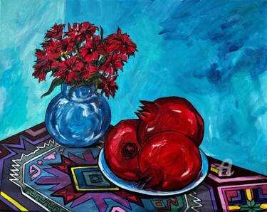 Peinture intitulée "About the Red" par Marta Abdullaeva (ATRAM), Œuvre d'art originale, Acrylique