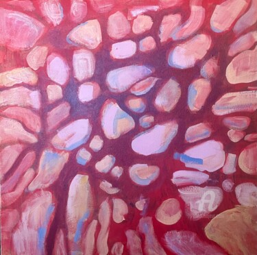 Painting titled ""Blood line"" by Marta Leim, Original Artwork, Acrylic