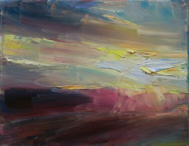 Painting titled "Dans les nuages XXX…" by Marta Lipowska, Original Artwork, Oil Mounted on Wood Stretcher frame