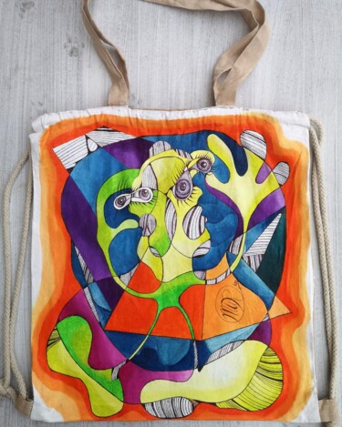 Textile Art με τίτλο "Juego intelectual" από Marta Ubierna, Αυθεντικά έργα τέχνης, Λάδι