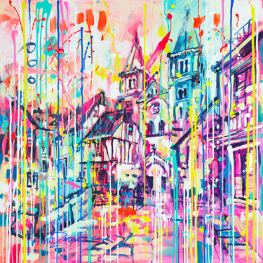 Отпечатки и Гравюры под названием "Pink town - print" - Marta Zawadzka, Подлинное произведение искусства, Цифровая печать