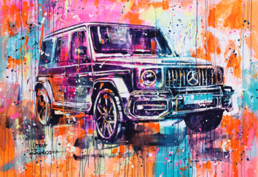 Painting titled "G-Wagon" by Marta Zawadzka, Original Artwork, Acrylic Mounted on Wood Stretcher frame