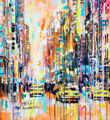 Painting titled "The New York City V…" by Marta Zawadzka, Original Artwork, Acrylic Mounted on Wood Stretcher frame