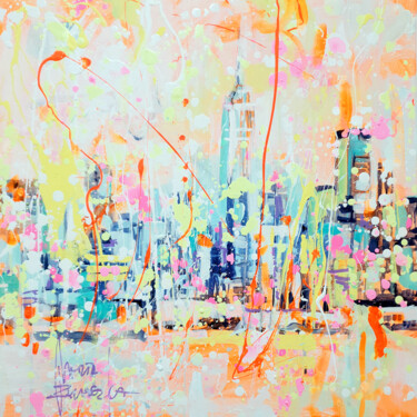 Картина под названием "Manhattan's sunshine" - Marta Zawadzka, Подлинное произведение искусства, Акрил Установлен на Деревян…