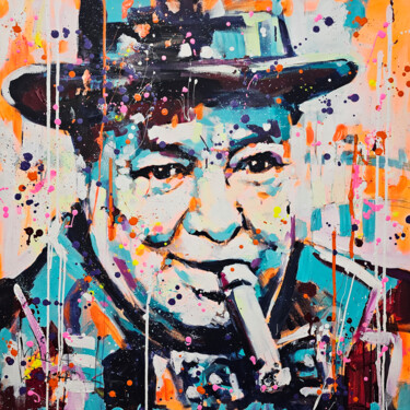 绘画 标题为“Winston Churchill” 由Marta Zawadzka, 原创艺术品, 丙烯 安装在木质担架架上