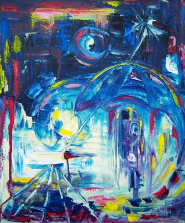 Painting titled "Sous le parapluie" by Martha Melikian, Original Artwork