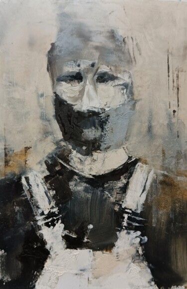 Ζωγραφική με τίτλο "Abstract man portra…" από Marinko Šarić, Αυθεντικά έργα τέχνης, Λάδι
