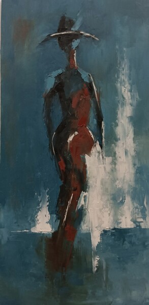 Pintura intitulada "Abstract woman figu…" por Marinko Šarić, Obras de arte originais, Óleo