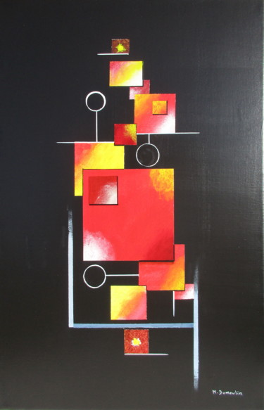 Peinture intitulée "" Relation "" par Martial Dumoulin, Œuvre d'art originale, Acrylique Monté sur Châssis en bois