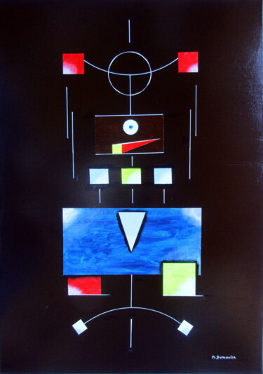 Schilderij getiteld "" CAPRICE "" door Martial Dumoulin, Origineel Kunstwerk, Acryl Gemonteerd op Frame voor houten brancard