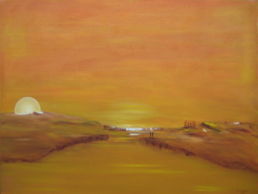 Pintura titulada "" Le premier pas "" por Martial Dumoulin, Obra de arte original, Oleo Montado en Bastidor de camilla de ma…