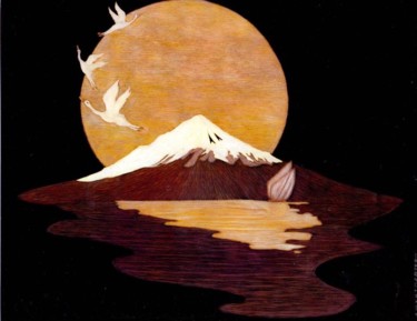 Schilderij getiteld "Fujiyama" door Martin Ashkhatoev, Origineel Kunstwerk, Acryl