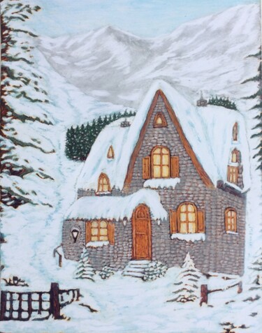 Pittura intitolato "Winter day" da Martin Ashkhatoev, Opera d'arte originale, Acrilico