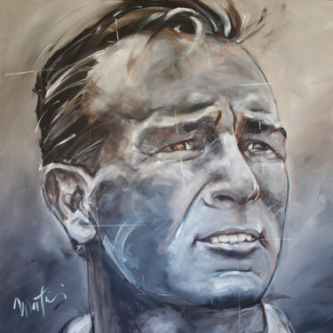 Painting titled "Arnold Palmer" by Martin-Freville, Original Artwork, Acrylic Mounted on Wood Stretcher frame