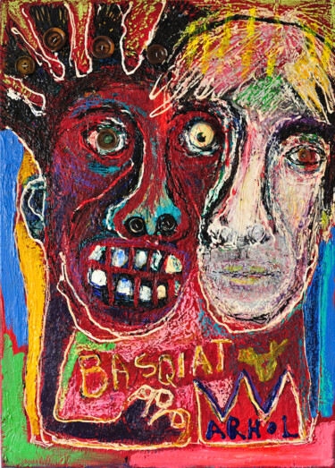 Картина под названием "Basquiat and Warhol" - Martin Pollak, Подлинное произведение искусства, Акрил Установлен на Деревянна…