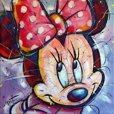 Pintura intitulada "Minnie Mouse" por Martin Street-Art, Obras de arte originais, Acrílico Montado em Armação em madeira
