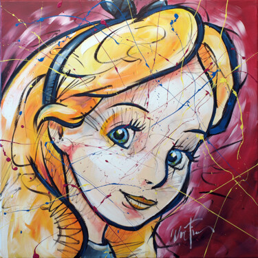 Painting titled "Alice au pays des m…" by Martin Street-Art, Original Artwork, Acrylic Mounted on Wood Stretcher frame