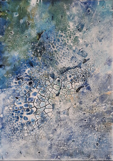 Painting titled "SC 194_melting ice…" by Martina Hartusch, Original Artwork, Acrylic Mounted on Wood Stretcher frame