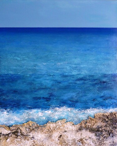 Painting titled "SC 34 _Deep Blue" by Martina Hartusch, Original Artwork, Acrylic Mounted on Wood Stretcher frame