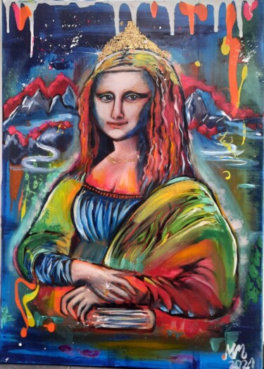 Malerei mit dem Titel ""La Gioconda"" von Martina Marten, Original-Kunstwerk, Acryl