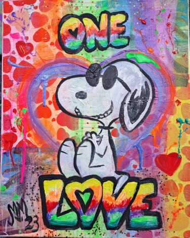 Malerei mit dem Titel ""One Love"" von Martina Marten, Original-Kunstwerk, Acryl