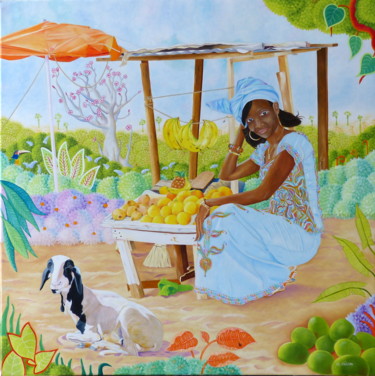 Painting titled "DIANA LA PRINCESSE…" by Martine Alison, Original Artwork, Oil Mounted on Wood Stretcher frame