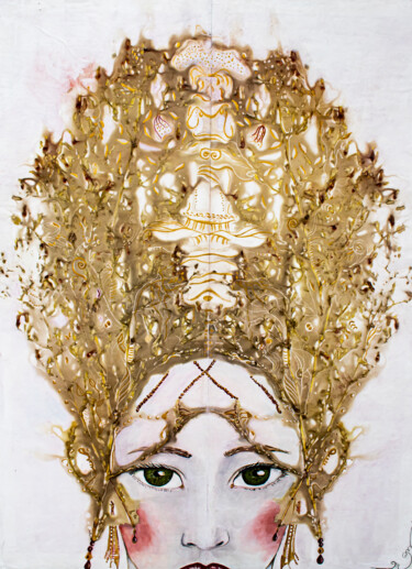 Картина под названием "Alizarine" - Martine Bardiaux, Подлинное произведение искусства, Темпера Установлен на Деревянная пан…